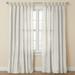 Wide Width Poly Cotton Canvas Tab-Top Panel by BrylaneHome in Eggshell (Size 48" W 84" L) Window Curtain
