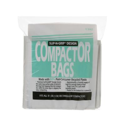 GE 15 in. Heavy Duty Square Compactor Bags for Trash Compactors, White
