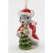 The Holiday Aisle® Christmas Mouse Decorating a Tree Hanging Figurine Ornament Ceramic/Porcelain in Red | 3.25 H x 2 W x 2.125 D in | Wayfair