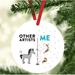 The Holiday Aisle® Funny Metal Other Artists Me Horse Unicorn Hanging Figurine Ornament Metal in Gray/White | 3.5 H x 3.5 W x 3.5 D in | Wayfair