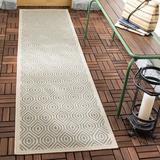 Blue/Brown 27 x 0.25 in Area Rug - George Oliver Amatia Geometric Cream/Blue/Light Brown Indoor/Outdoor Area Rug | 27 W x 0.25 D in | Wayfair