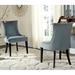 House of Hampton® Gallager Parsons Chair Wood/Upholstered in Blue/Brown | 36.4 H x 22 W x 24.8 D in | Wayfair 89848BD72DB5450FB3B9AC8493051CC8