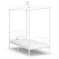 vidaXL Canopy Bed Frame White Metal 90x200 cm