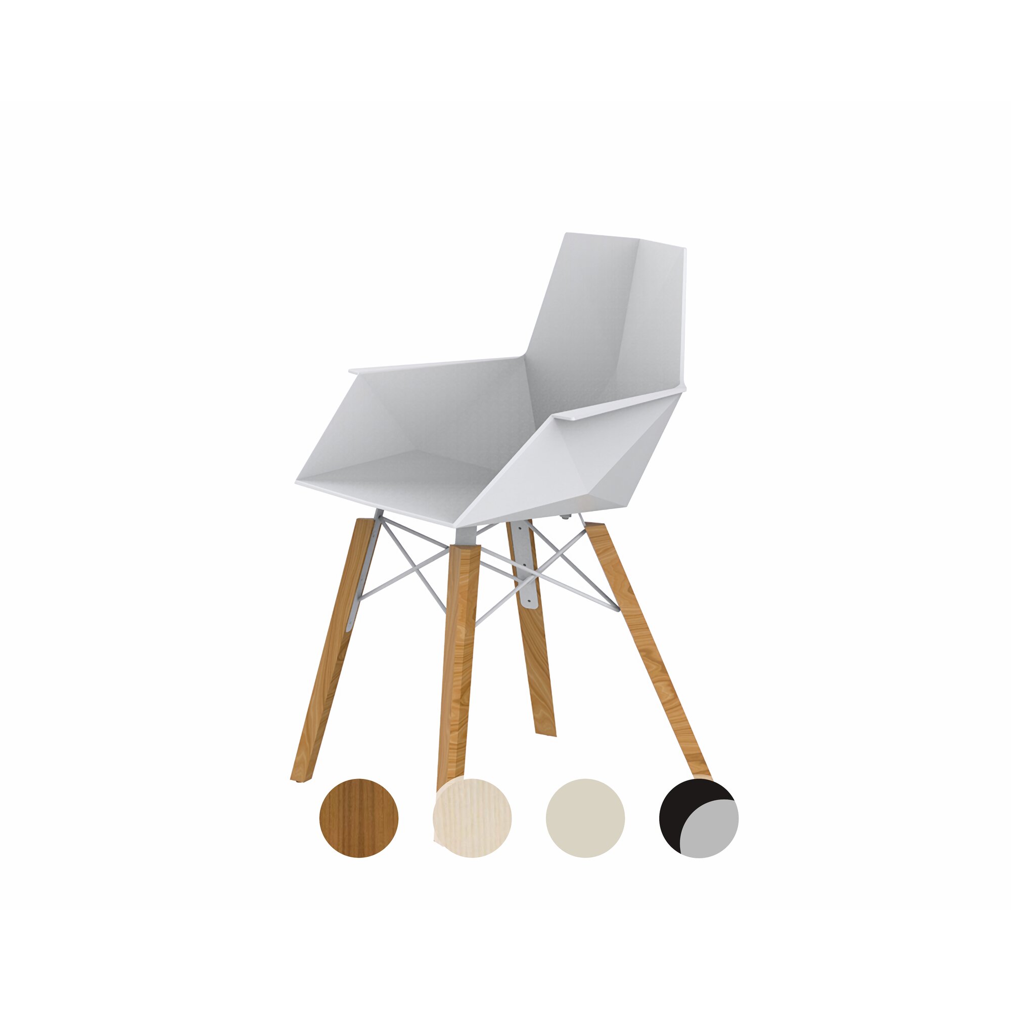 Vondom »FAZ Wood« Armlehnstuhl Basic Matt / White / Eschenholz hell