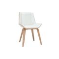 Sedia di design bianca e legno chiaro melkior - Legno chiaro / bianco