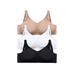 Plus Size Women's 3-Pack Front-Close Cotton Wireless Bra by Comfort Choice in Basic Assorted (Size 44 DDD)
