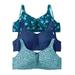 Plus Size Women's 3-Pack Cotton Wireless Bra by Comfort Choice in Deep Teal Assorted (Size 40 G)