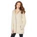 Plus Size Women's Marled Thermal Hoodie Cardigan by Roaman's in Oatmeal Chocolate (Size 22/24) Sweater