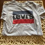 Levi's Tops | Grey Levi Women’s Fitted T-Shirt Size Xs | Color: Gray/Red | Size: Xs