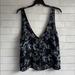 Free People Tops | Free People Black Blue Floral Tie Front Top | Color: Black/Blue | Size: S
