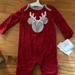 Disney Matching Sets | New Disney Baby 1 Piece Xmas & Reindeer Hat | Color: Gray/Red | Size: 6-9mb