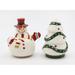 Cosmos Gifts Snowman w/ Tree Salt & Pepper Shaker Set Dolomite/Ceramic in White | 3.63 H x 2.5 W in | Wayfair 61005