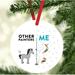 The Holiday Aisle® Funny Metal Other Painters Me Horse Unicorn Hanging Figurine Ornament Metal in Gray/White | 3.5 H x 3.5 W x 3.5 D in | Wayfair