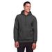 Team 365 TT96 Adult Zone HydroSport Heavyweight Pullover Hooded Sweatshirt in Dark Grey Heather size 2XL | Cotton/Polyester Blend