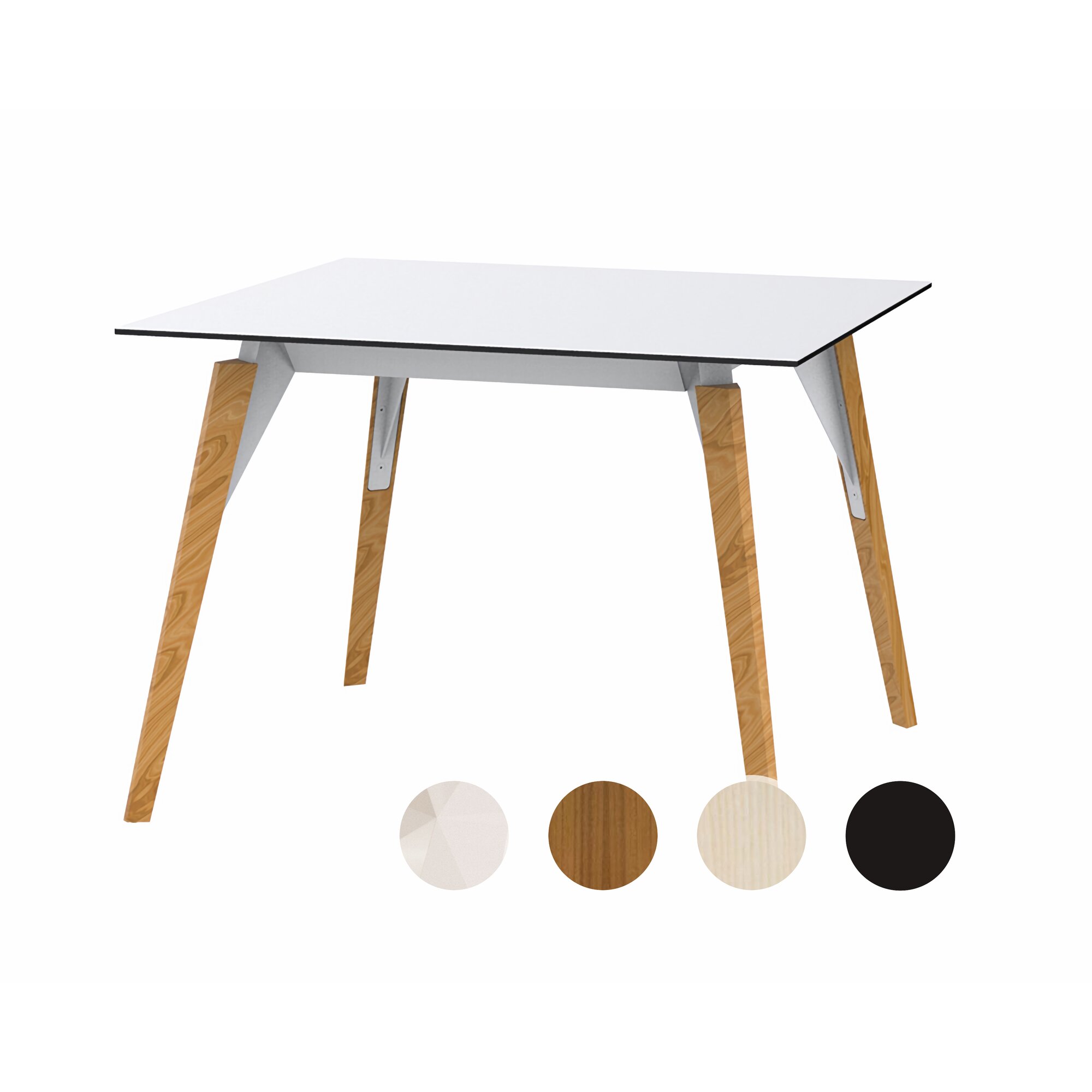 Vondom »FAZ Wood« Tisch 90x90 cm / White / Eschenholz dunkel