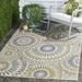 Green/White 63 x 0.16 in Area Rug - Winston Porter Attah Floral Cream/Green Indoor/Outdoor Area Rug | 63 W x 0.16 D in | Wayfair