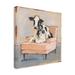 August Grove® Moo-ving In II by Ethan Harper - Wrapped Canvas Painting Print Canvas in Blue/Brown/White | 24 H x 24 W x 2 D in | Wayfair