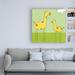 Harriet Bee Stick leg Giraffe I by June Erica Vess - Wrapped Canvas Painting Print Canvas in Green/Yellow | 18 H x 18 W x 2 D in | Wayfair