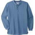 Men's Big & Tall Liberty Blues™ Easy-Care Ribbed Knit Henley by Liberty Blues in Varsity Blue (Size 5XL) Henley Shirt