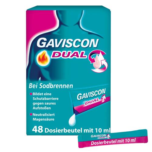 Gaviscon Dual 500mg/213mg/325mg Suspens.im Beutel 48x10 ml Suspension zum Einnehmen