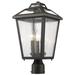 Z-Lite Bayland 17 Inch Tall 3 Light Outdoor Post Lamp - 539PHMR-ORB