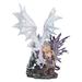 Trinx Angel Fairy w/ White Dragon Figurine Resin in Indigo/White | 24 H x 12 W x 8 D in | Wayfair 39BAACC9505B4440A842B40AC7D3E298