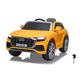 JAMARA 460202 - Ride On Car Audi Q8 12V - 1,5 Std. Fahrzeit, 2 Starke Motoren, 2-Gang, SD, AUX, USB-Anschluss, Hupe, Motorsound, LED-Scheinwerfer, Batteriespannungsanzeige, gelb