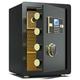 Anti theft Cabinet Safes Home Stealth 45cm All-Steel Safe, Smart Home Security Lock, Office Password Small Anti-Theft Safe Deposit Box, with Key (Color : B)