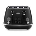 De'Longhi Distinta X CTIN4003.BK Designer 4 Slice Toaster, Variable Browning Control, Reheat/Defrost/Bagel Function -Black