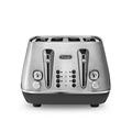 De'Longhi Distinta X Design 4 Slice Toaster, Dual Browning Control, Reheat/Defrost/Bagel Function CTI4003.M - Brushed Steel, Silver