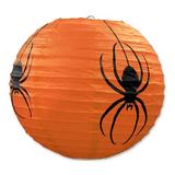 The Holiday Aisle® Spider Paper Lantern in Black/Orange | Wayfair THLA7431 40480065