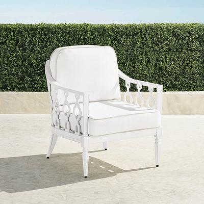 Avery Lounge Chair with Cushions in White Aluminum - Standard, Natural - Frontgate