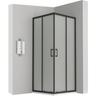 Saniverre - lanablack Cabine douche h 180 cm porte coulissante opaque 75 x 90 cm