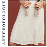 Anthropologie Skirts | Anthropologie/Meadow Rue Italian Cotton Skirt | Color: Cream/White | Size: Xsp