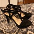 Jessica Simpson Shoes | Jessica Simpson Suede Strapped Heels | Color: Black | Size: 8.5