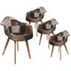 Melo - Lot de 4 Fauteuils Scandinaves Aspect Vieux Cuir - Multicolore