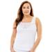 Plus Size Women's Silky Lace-Trimmed Camisole by Comfort Choice in White (Size 1X) Full Slip