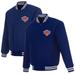 Men's JH Design Royal New York Knicks Reversible Embroidered Wool Full-Snap Jacket