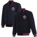 Men's JH Design Navy Washington Wizards Reversible Front Embroidered Wool Full-Snap Jacket