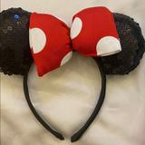 Disney Accessories | Disney Ears Minnie Ears Lightweight | Color: Black/Red | Size: Os
