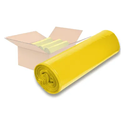 VEPATIM 250x LDPE-Müllsäcke 120 L 700 x 1100 mm Typ 60 = 32 my Regenerat gelb Image