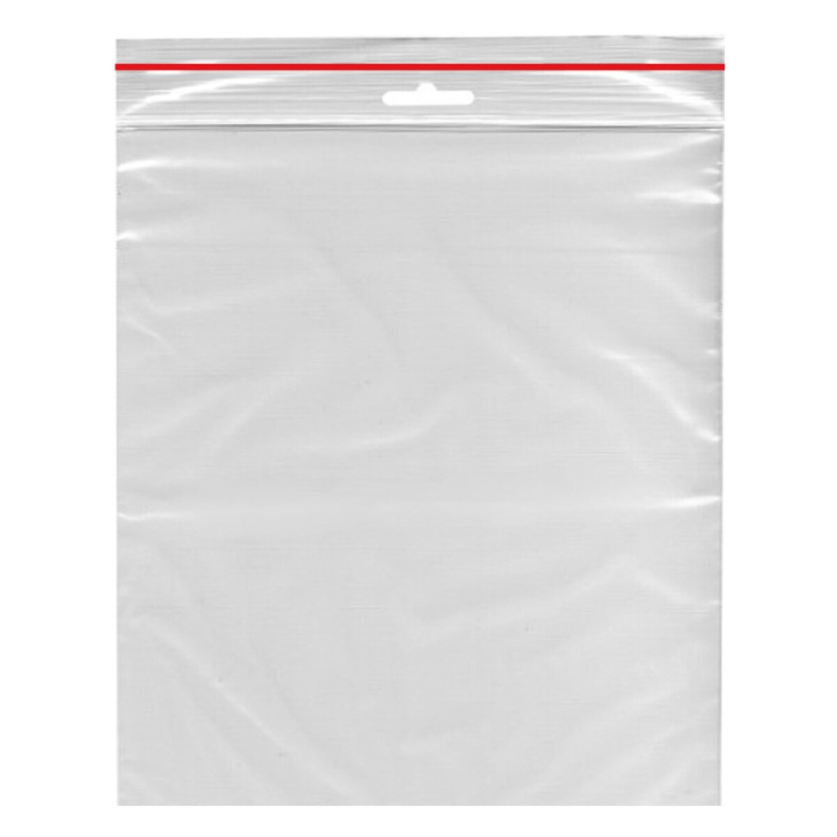 VEPATIM 1000x Druckverschlussbeutel 200 x 300 mm mit Eurolochung Farbstreifen rot Image