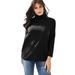 Plus Size Women's Long-Sleeve Mockneck Ultimate Tee by Roaman's in Black (Size 3X) Mock Turtleneck Shirt