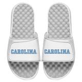 Men's ISlide White North Carolina Tar Heels Wordmark Slide Sandals