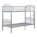 Panana Twin Bunk Beds Metal Bunk Bed Frame with Ladder Steady Metal Slats for Kids Adult Twins (Silver, Single Bunk(can split to 2bed))