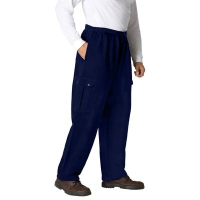 Men's Big & Tall Thermal-Lined Cargo Pants by KingSize in Navy (Size L)
