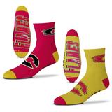 Men's For Bare Feet Calgary Flames 2-Pack Team Quarter-Length Socks