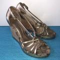 Coach Shoes | Coach Joslyn Wedge Sandals Metallic Gold 8.5b | Color: Gold/Tan | Size: 8.5