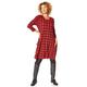 Roman Originals Women Check Print Front Pocket Detail Swing Dress - Ladies Smart Casual Work from Home Business 3/4 Sleeve Slouch Jersey Stretch Dresses - Red - Size 20