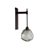 Hammerton Studio Gem Tempo Blown Glass Wall Sconce Glass/Metal in Gray/Brown | 17.9 H x 6.6 W x 9.1 D in | Wayfair IDB0039-18-FB-S-L1